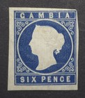 Gambia Qv 1874 6d Deep Blue  sg7  - Fine Mounted Mint  Full Gum -   350
