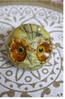 Vintage Hand Carved Owl Stone Ball Sculpture Decorative Mineral Stone Art