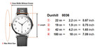  exc 5 W  Paper  Dunhill Wafer 8036 Vintage Black Dial Tank Quartz Men s Watch