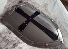 Medieval Knight Warrior Crusader Metal Shield Black Cross Knights Of Templar