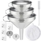 3 Pack Stainless Steel Funnels For Kitchen Use  Food Grade Cooking Funnel Wit   