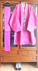 Vintage Traditional Korean Hanbok Dress Silk Durumagi Coat Set-pink Robe   Scarf