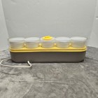 Vintage Salton Thermostat Controlled Yogurt Maker Yellow 5 Jars Tested Works