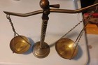 Vintage Mid Century Brass Balance Scale Of Justice With Barely Twist 15 5 
