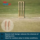 Bratla Cricket Stumps Wicket Bails Heavy Duty Set Of 4 Standard Size