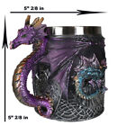 Ebros Conception Blue Fire Purple Dragon Beer Stein Tankard Coffee Cup Mug 12oz