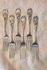 Louvre Wood   Hughes Sterling Silver 6 Dinner Forks 7 5  Back Mono Priced Each