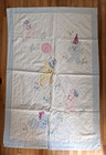Vintage Baby Blanket Quilt Embroidered Applique Handmade Bear Party Crib Pastels