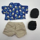 Build A Bear Vintage Floral Hawaiian Shirt Tan Shorts Sandals Teddy Boy Clothes