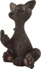 Catitude Whimsical Black Cat With Middle Finger Funny Figurine  gift Boxed