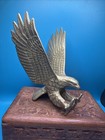 Vintage Brass Flying    extended Talons Eagle    Finial  Statue Figure