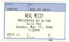 Vintage 1998 Neal Mccoy Concert Ticket Stub Elkhart In