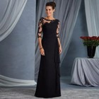 Chiffon Mother Of The Bride Dresses Half Sleeve Appliques Pleated Party Gowns