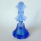 Blue Glass Bottle For Perfume Art Deco Czech Bottle For Arome Oils And Perfume
