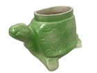 Vtg Green Ceramic Turtle Planter Large 9  Long Succulent Pot Whimsical Tortoise