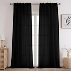  Sheer Curtains 72 Inches Long 2 Panels Set  Semi 37 w X 72 l  pack Of 2  Black