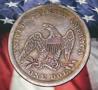 1850 Seated Liberty Dollar Silver Plated Coin Novelty Coin Modern Restrike Token