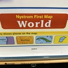 Vintage Nystrom Pull Down Maps 2 Sections  World And United States 1els99 1els1