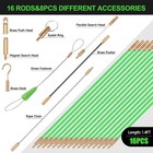 45ft Fiberglass Running Electrical Wire Cable Glow Rods Wire Pulling  Fish Rods