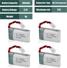 4pcs 3 7v 300mah 25c Lipo Battery Xh2 54 Connector With Charger For Rc Fpv Drone