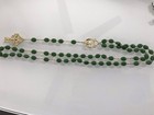 Vintage Erin Irish Souvenir Of Ireland Celtic Shamrocks Rosary Beads W case
