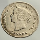 1897 Narrow 8 Canada Small Five Cents Victoria Circulated 5 Silver Coin Ngs027