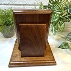 Vintage Art Deco Solid Walnut Wood Skyscraper Stepped Bookends Pair 7    Tall