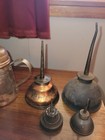 Vtg Rustic Country Copper brass  oil  Pitcher With Lid 5-1 8  Oil Containers Lot