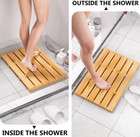 Bamboo Non Slip Waterproof Mat For Shower  Poolside  Spa  Camping 21 26 X 14 17 