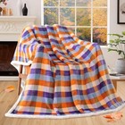  Sherpa Fleece Flannel Throw Blanket  Fall Super Soft Warm Throw-50 x60  Color