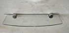 24 Inch Floating Glass Bathroom Shelf With Chrome Plated Solid Brass Brackets