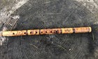   handcrafted Wooden Flute Etched Pre-owned Unmarked - 15 25 