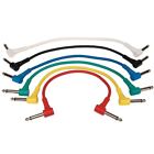 Perfektion 1 4  To 1 4  Ts 1  Ft Right Angle Audio Patch Cables  6-pack  Colored