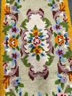 Vintage Shillcraft Readicut Floral Rug Handmade Wool Hooked Carpet 26x53 Usa