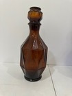 Vintage Glass Decanter Bottles  Set Of 2  With Toppers  10 5 Inches