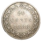 1888 Canada Newfoundland 20 Cents Silver Km 4 Queen Victoria Hairline Scratch Vf