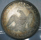 1841__seated Silver Dollar__toned__liberty  Coin__read Description