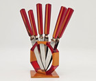 Art Deco Bakelite Knife Set 7-piece Soligen Stainless Steel 6 Knives With Stand