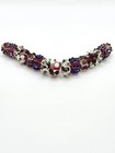 15 Gorgeous Purple Accents With Floral Designs Lamp Work Glass Beads 12 Mm