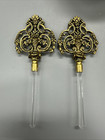 Vintage Ormolu Perfume Bottles Powder Gold Hollywood Regency Vanity Dresser Set
