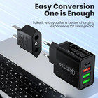 2pcs Black Us To Eu Travel Plug Adapter European Power Converter Plug - New