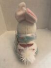Neopets 2008 Striped Cybunny Bunny Rabbit Plush Pink Eyes Blue White Sealed Code