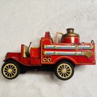 Vintage Mcm Toy Old Smoky Firetruck Tin Litho Friction Power Cragstan Japan 1950