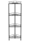 4 Tier Floor Standing Corner Shower Caddy Organizer Shelf With Hooks  Bathroom S