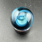 Contemporary Handmade Art Glass Marble  73  Blue Internal Corkscrew Cane Swirl
