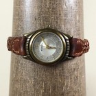 Vintage Fossil Women Ec-8702 Dress Brown Leather Quartz Analog 24mm Watch 7 
