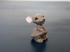 Vintage Hagen Renaker Ceramic Grey Mouse Holding Tail Cute Has Small Chips