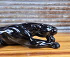Vintage Ceramic Prowling Black Panther Sculpture Figure 15 5  Mcm Retro
