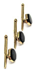 Swank Abalone Shirt Studs Set Of 3 Gold Tone Vintage Men   s Formal Wear