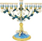 Hanukkah Menorah 9 Branch Menorahs For Chanukah Vintage Jewish Enamel Menorah De